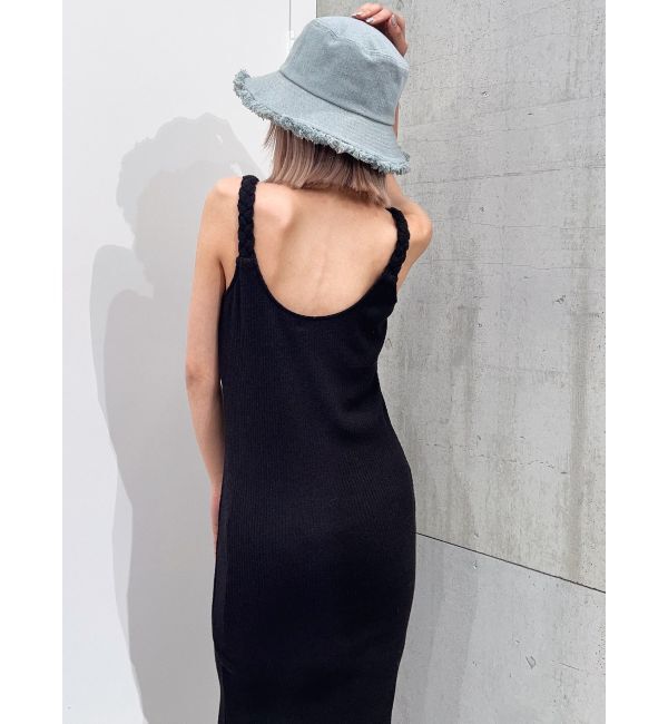 GYDA「TWISTショルダーストラップソフトタッチロングワンピース」|ワンピース|