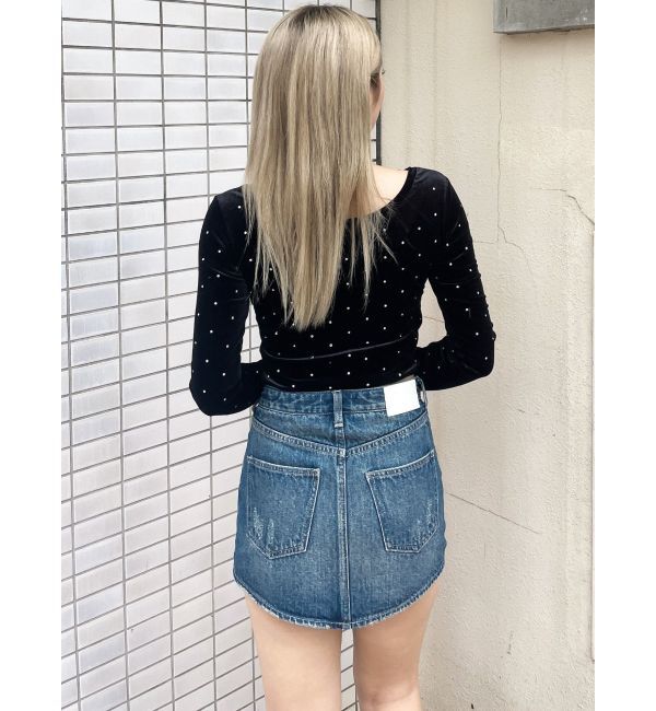 GYDA「Vintageデニムスカートライクショートパンツ」|スカート|