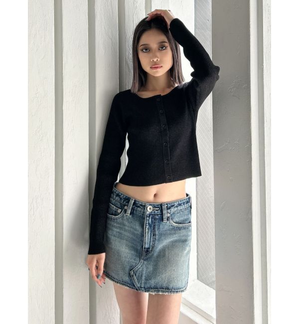 GYDA「Vintageデニムスカートライクショートパンツ」|スカート|