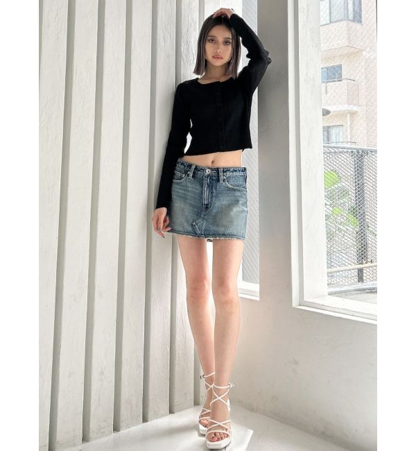 GYDA「Vintageデニムスカートライクショートパンツ」|スカート|