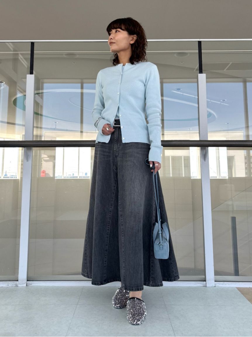 Mila Owen「後ろゴムマチデザインフレアデニムスカート【ウォッシャブル】」|スカート|