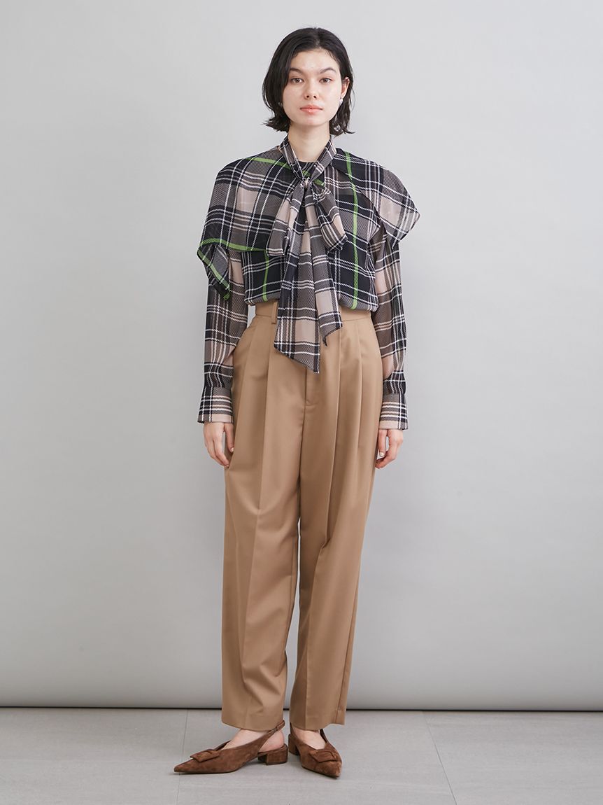 Mila Owen「チェックボウタイブラウス」|シャツ・ブラウス|