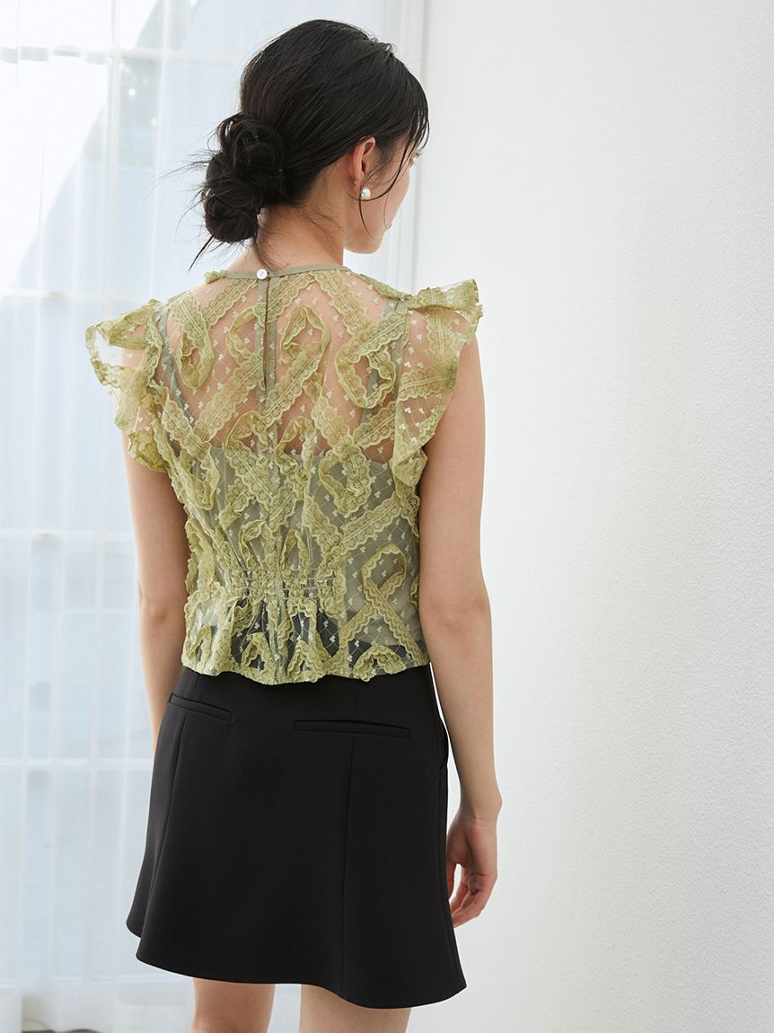 SNIDEL「レースフリルプルオーバー」|Tシャツ・カットソー|