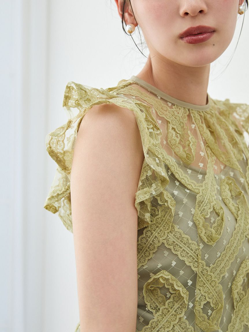 SNIDEL「レースフリルプルオーバー」|Tシャツ・カットソー|