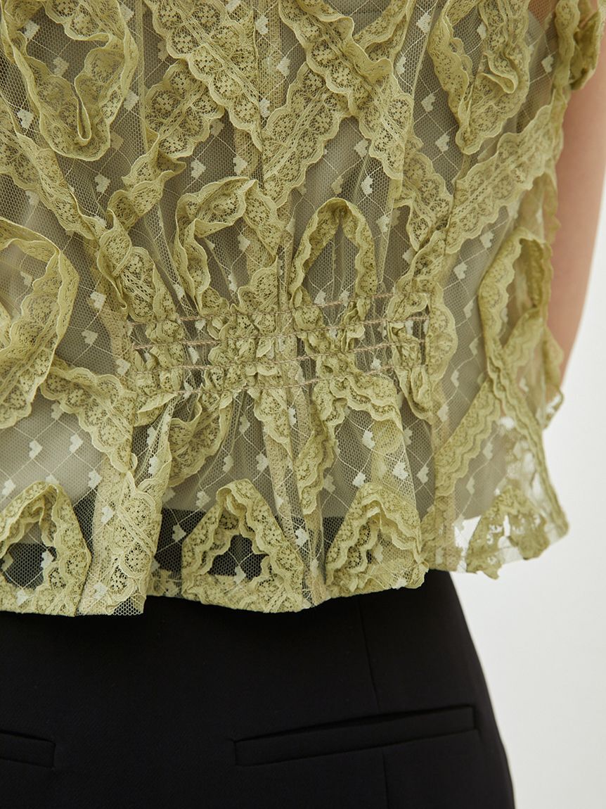 SNIDEL「レースフリルプルオーバー」|Tシャツ・カットソー|