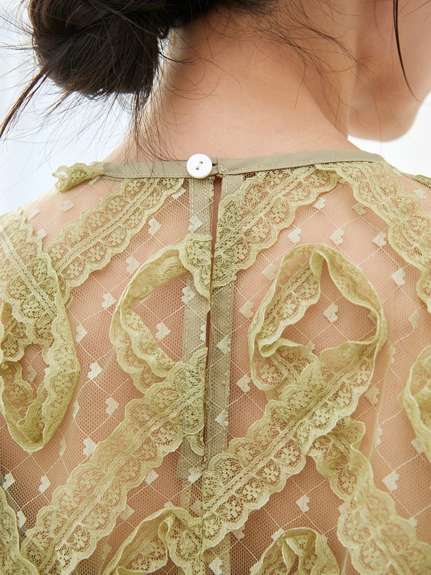 SNIDEL「レースフリルプルオーバー」|Tシャツ・カットソー|