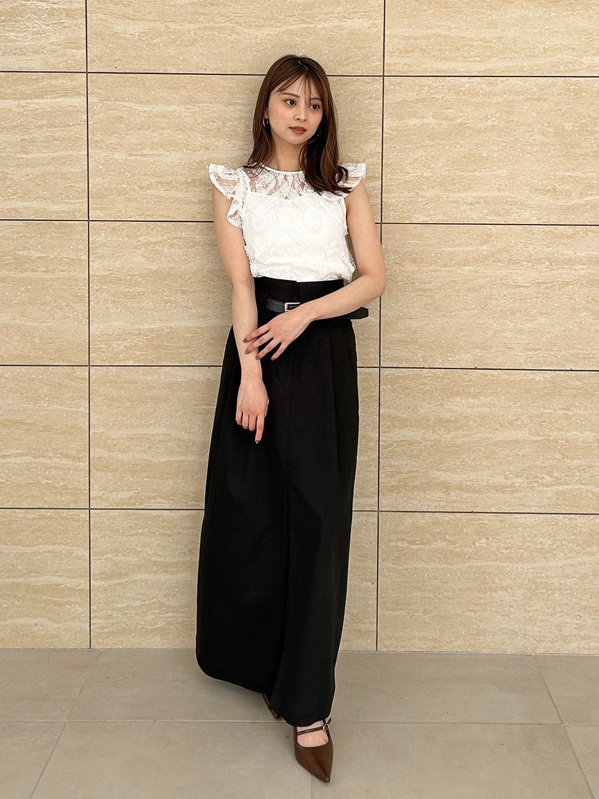 SNIDEL「レースフリルプルオーバー」|Tシャツ・カットソー|