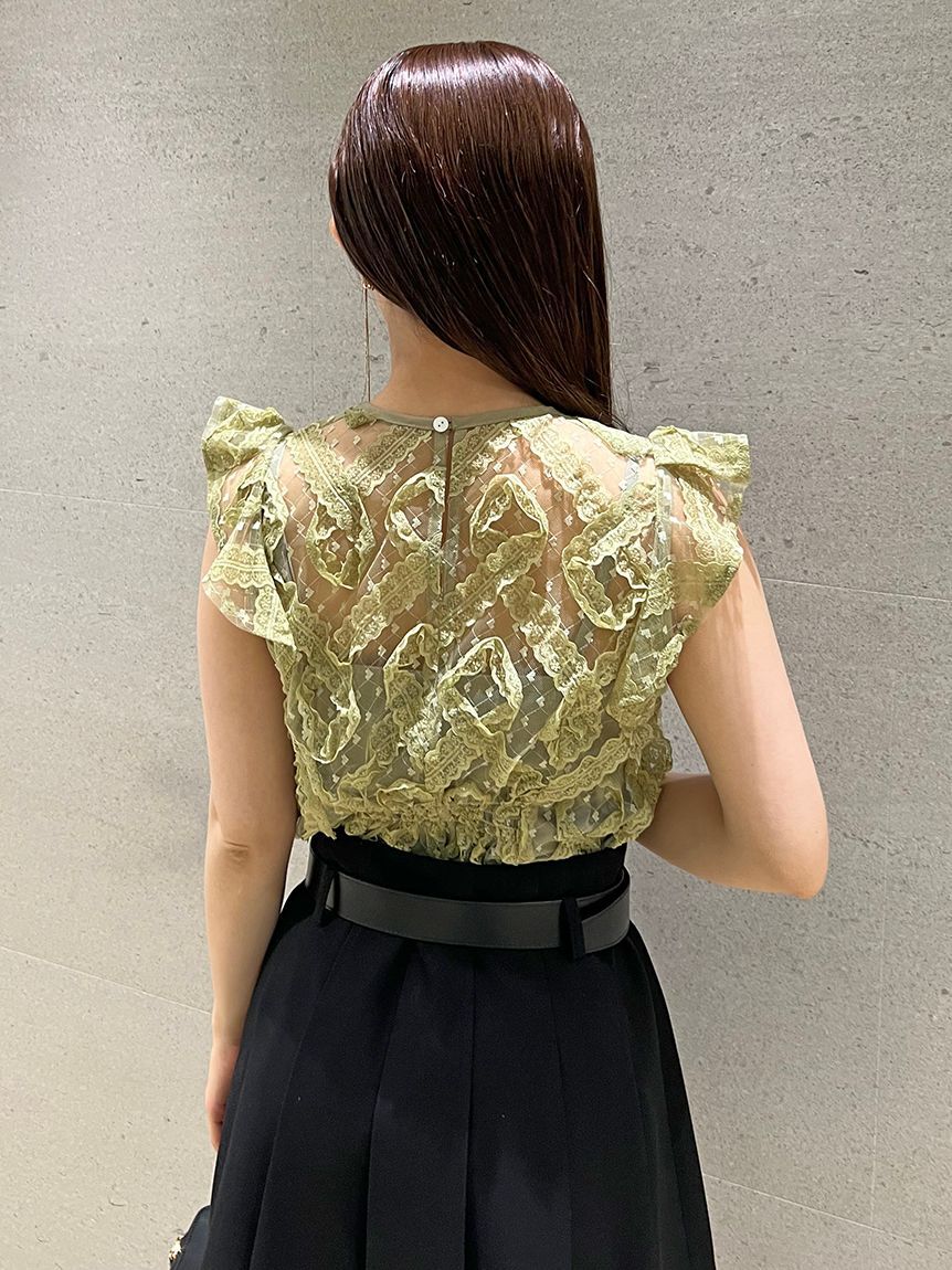 SNIDEL「レースフリルプルオーバー」|Tシャツ・カットソー|