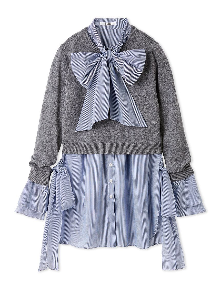 SNIDEL「レイヤードボウタイチュニック」|チュニック|