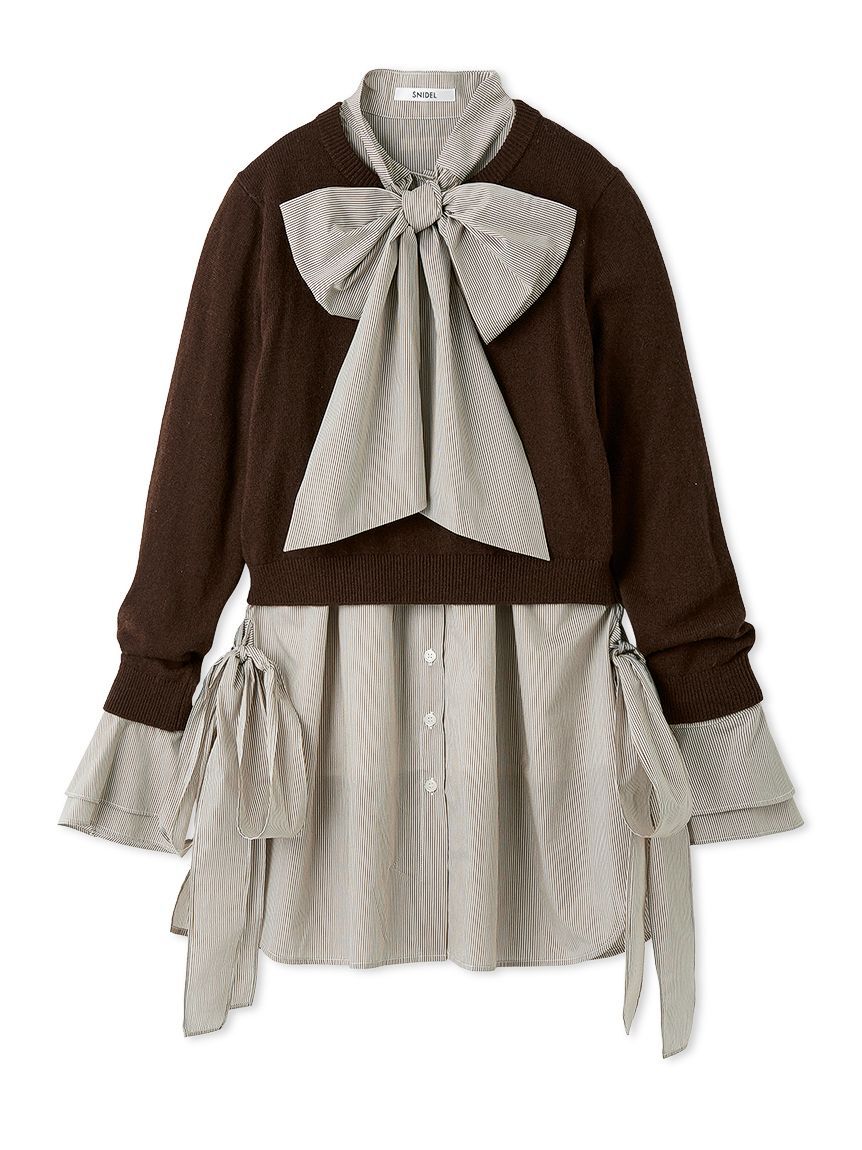 SNIDEL「レイヤードボウタイチュニック」|チュニック|