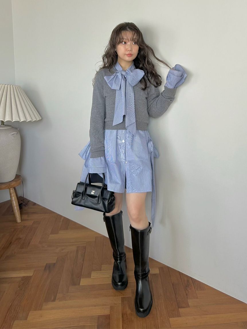 SNIDEL「レイヤードボウタイチュニック」|チュニック|