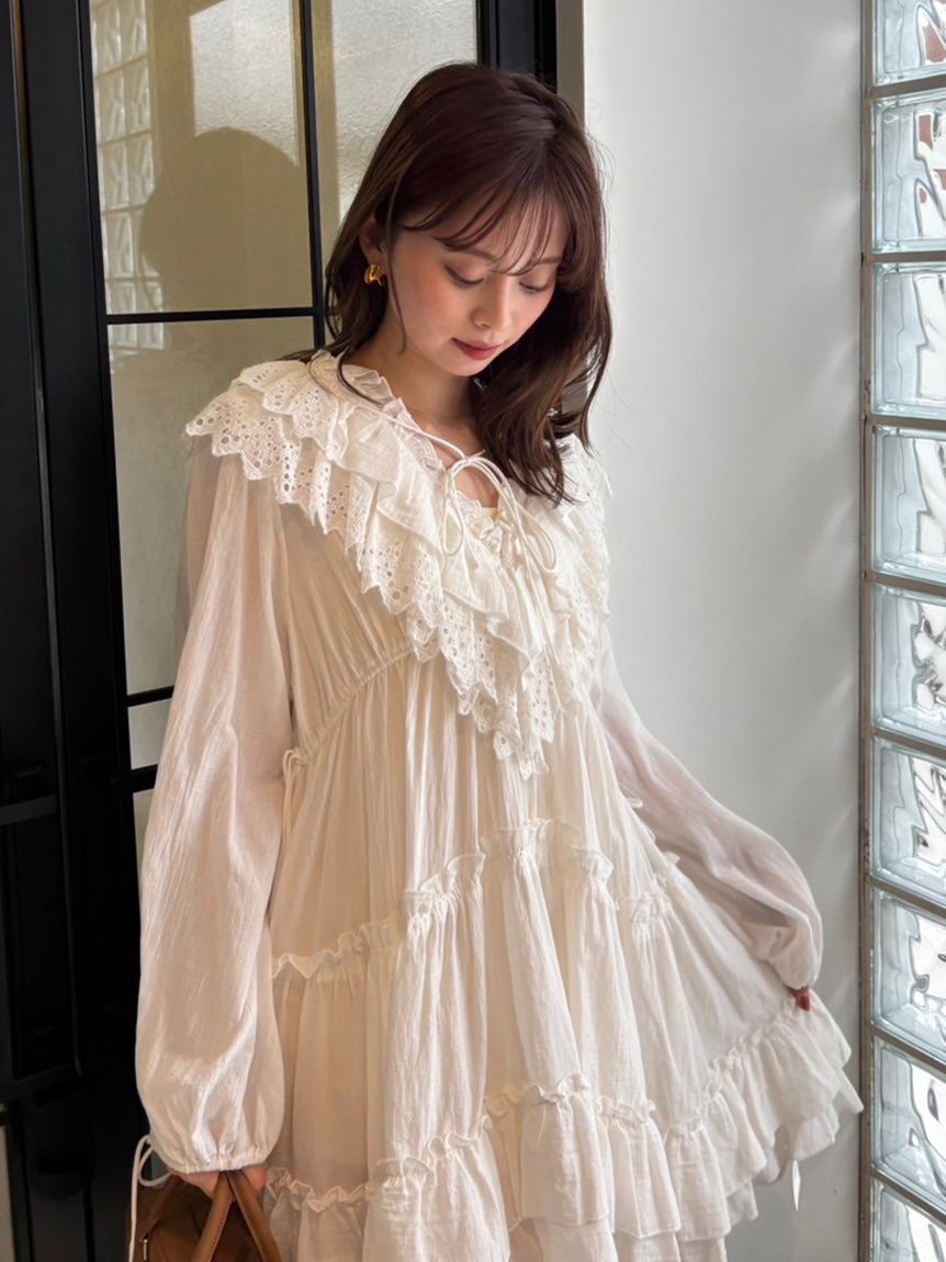 SNIDEL「コットンレースBOHOチュニック」|チュニック|