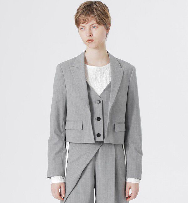  「レイヤードライクジャケット」|テーラードジャケット|グレー