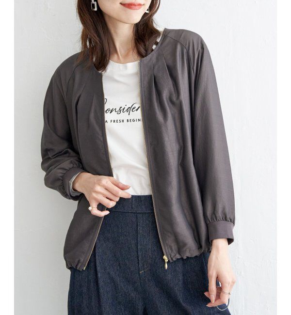 ikka「ライトブルゾン」|ブルゾン・スタジャン|