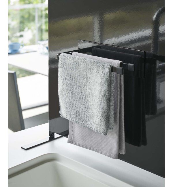 Lbc with Life「tower マグネット布巾ハンガースリム」|食器・キッチングッズ|ブラック