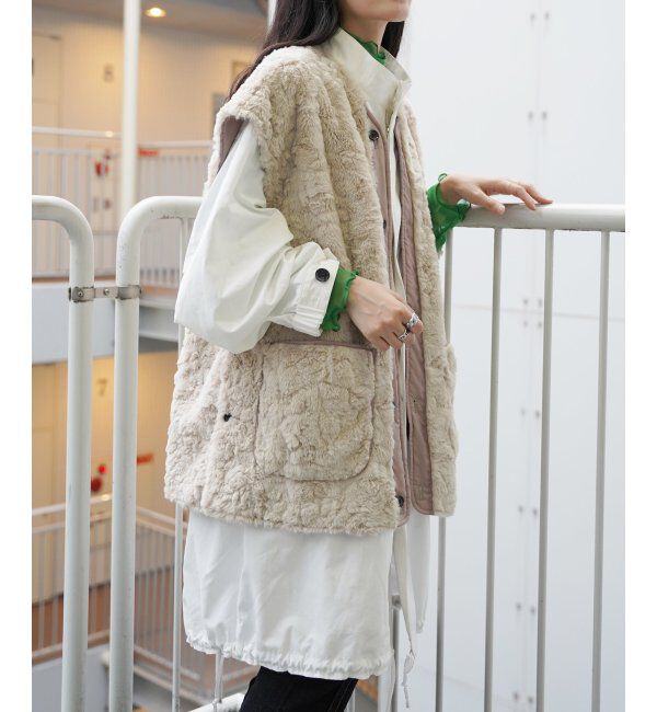 VENCE share style「ボアベスト付き4WAYモッズコート」|その他|ホワイト