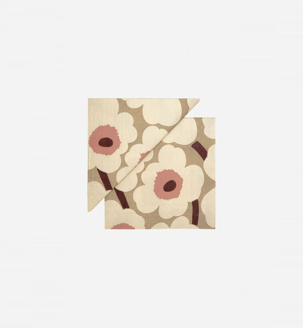 Marimekko「Unikko ランチナプキン33X33」|その他|ﾍﾞｰｼﾞｭ&times;ｵﾌﾎﾜｲﾄ