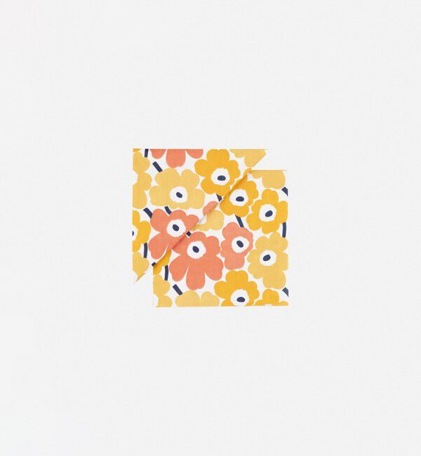 Marimekko「Pieni Unikko カクテルナプキン 25&times;25cm」|その他|ピーチ&times;イエロー