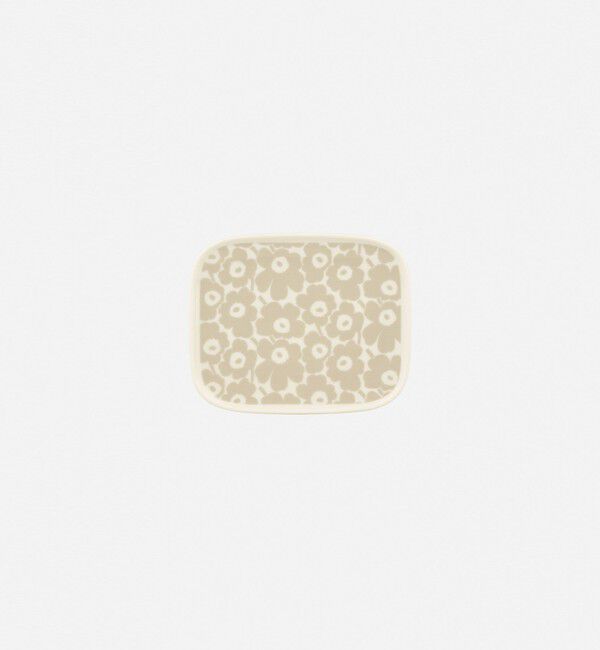 Marimekko「Pikkuinen Unikko プレート 12&times;15cm」|その他|ホワイト&times;ストロー