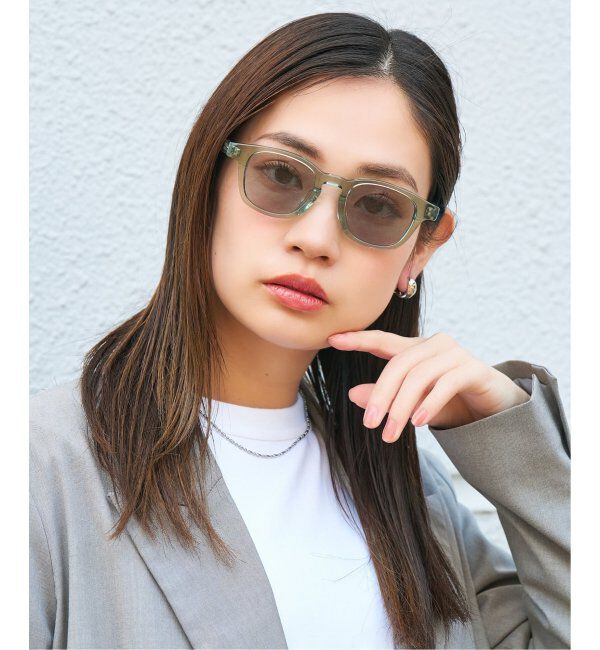  「【WEB限定】 Zoff｜JOURNAL STANDARD relume ウェリントン型 サングラス UVカット ジャーナルスタンダード」|サングラス|薄グリーン