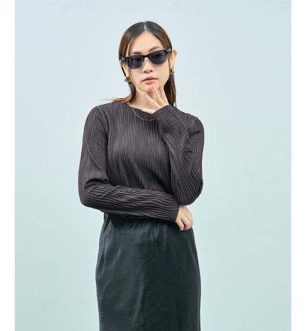  「SUNCUTGlasses/UV100%CUT サングラス レザー調 ラバーテンプル 紫外線対策 UV対策 UVカット ズレ落ち防止」|サングラス|