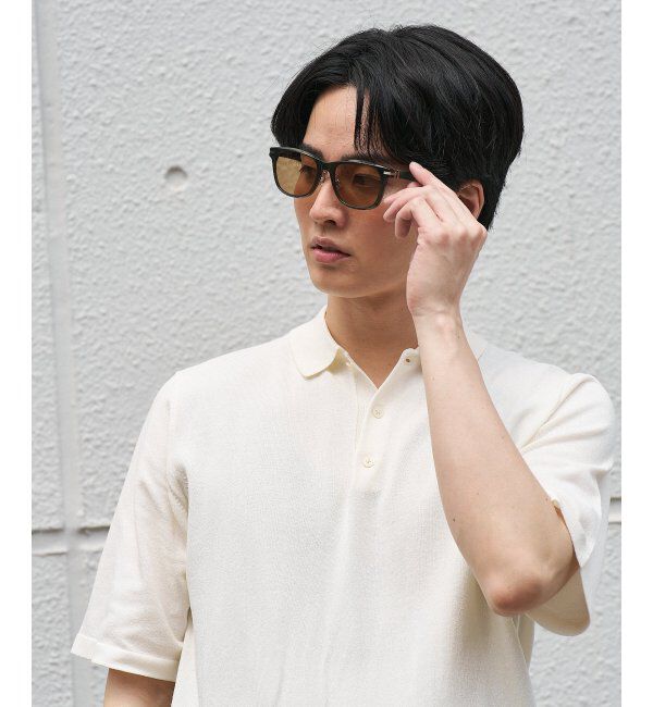  「SUNCUTGlasses/UV100%CUT サングラス レザー調 ラバーテンプル 紫外線対策 UV対策 UVカット ズレ落ち防止」|サングラス|