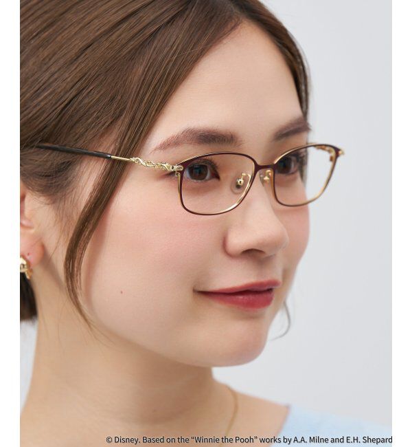  「 ウェリントン型 メガネ | 軽量、眼鏡、くまのプーさん Zoff  レンズ交換券付 レンズ交換券付」|メガネ|