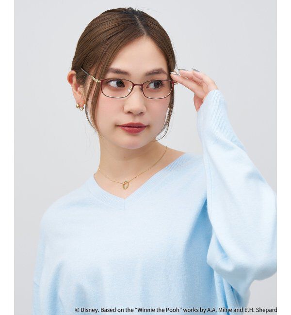  「 ウェリントン型 メガネ | 軽量、眼鏡、くまのプーさん Zoff  レンズ交換券付 レンズ交換券付」|メガネ|