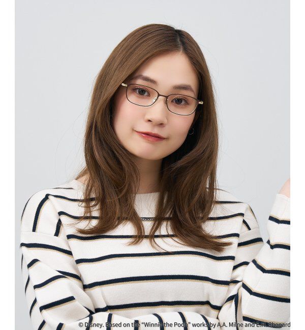  「 ウェリントン型 メガネ | 軽量、眼鏡、くまのプーさん Zoff  レンズ交換券付 レンズ交換券付」|メガネ|