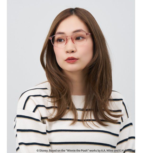  「 ボストン型 メガネ | 軽量、伊達めがね、読書、くまのプーさん Zoff  レンズ交換券付 レンズ交換券付」|メガネ|