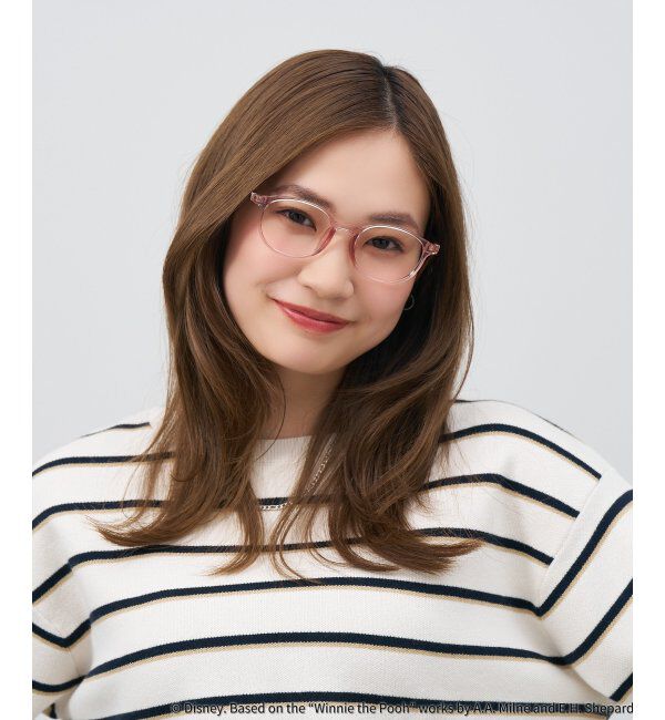  「 ボストン型 メガネ | 軽量、伊達めがね、読書、くまのプーさん Zoff  レンズ交換券付 レンズ交換券付」|メガネ|