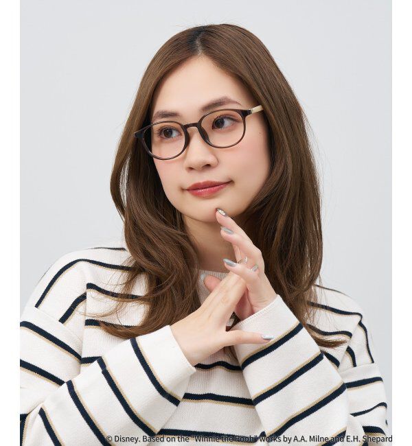  「 ボストン型 メガネ | 軽量、伊達めがね、読書、くまのプーさん Zoff  レンズ交換券付 レンズ交換券付」|メガネ|