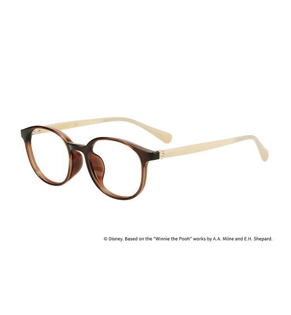  「 ボストン型 メガネ | 軽量、伊達めがね、読書、くまのプーさん Zoff  レンズ交換券付 レンズ交換券付」|メガネ|