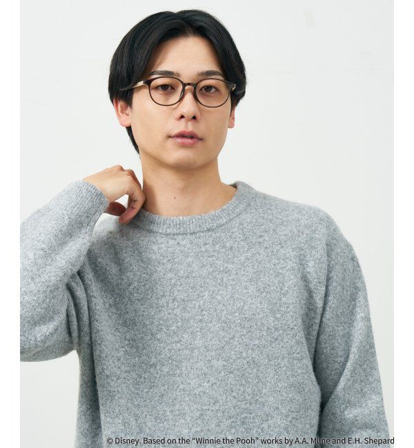  「 ボストン型 メガネ | 軽量、伊達めがね、読書、くまのプーさん Zoff  レンズ交換券付 レンズ交換券付」|メガネ|