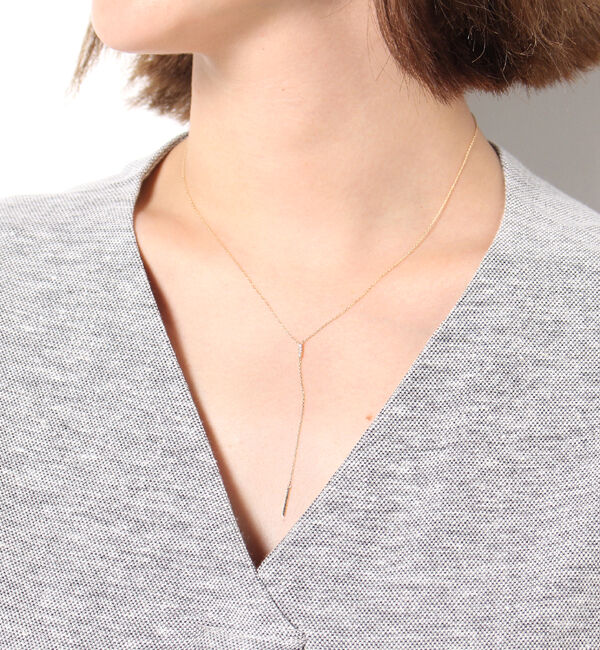 JUPITER「【K10】Y字ダイヤモンドネックレス/40cm」|ネックレス|