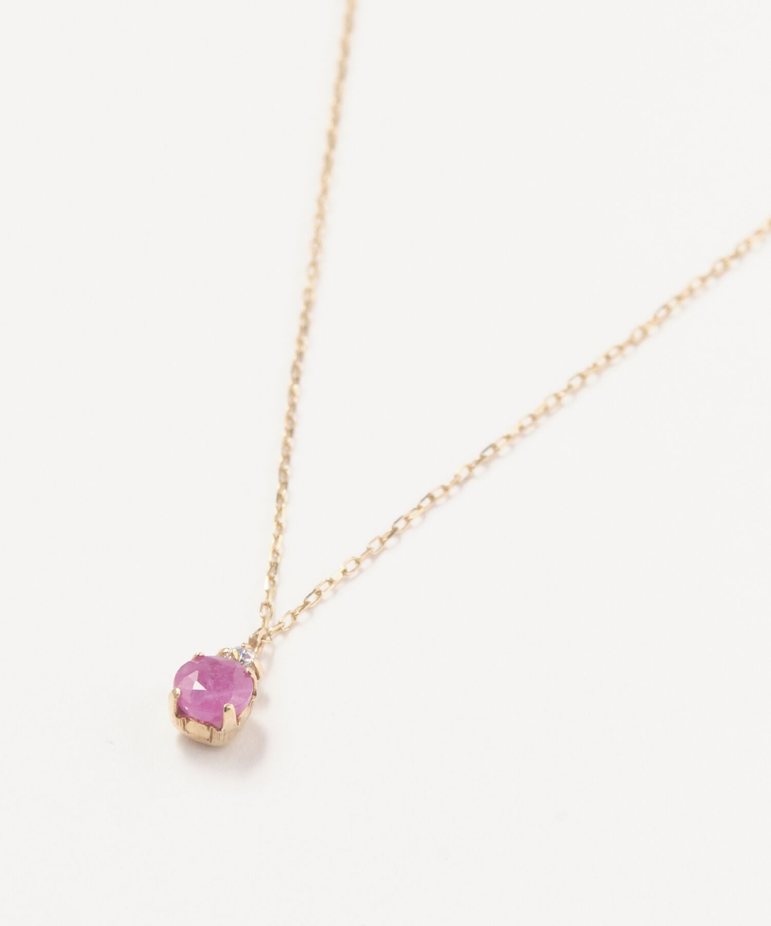 Phoebe「【K10】ジュエルラックネックレス　ルビー/BOX付き/全長:40cm」|ネックレス|