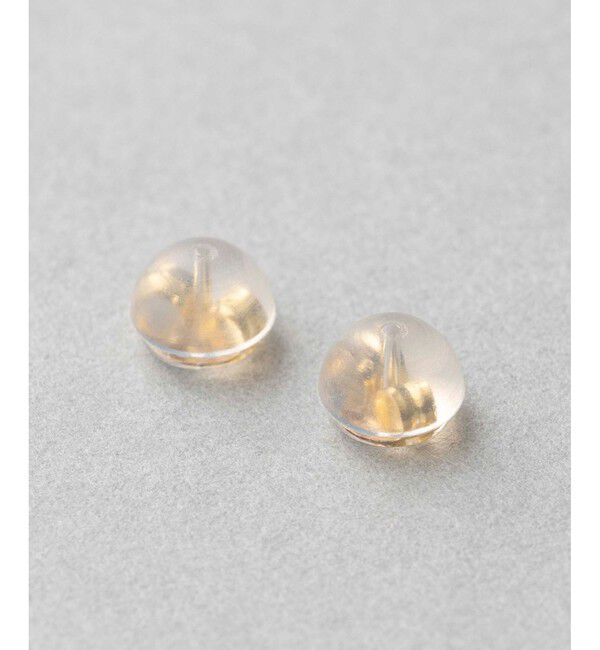 ete「K18 シリコンキャッチ　　」|ピアス|イエローゴールド