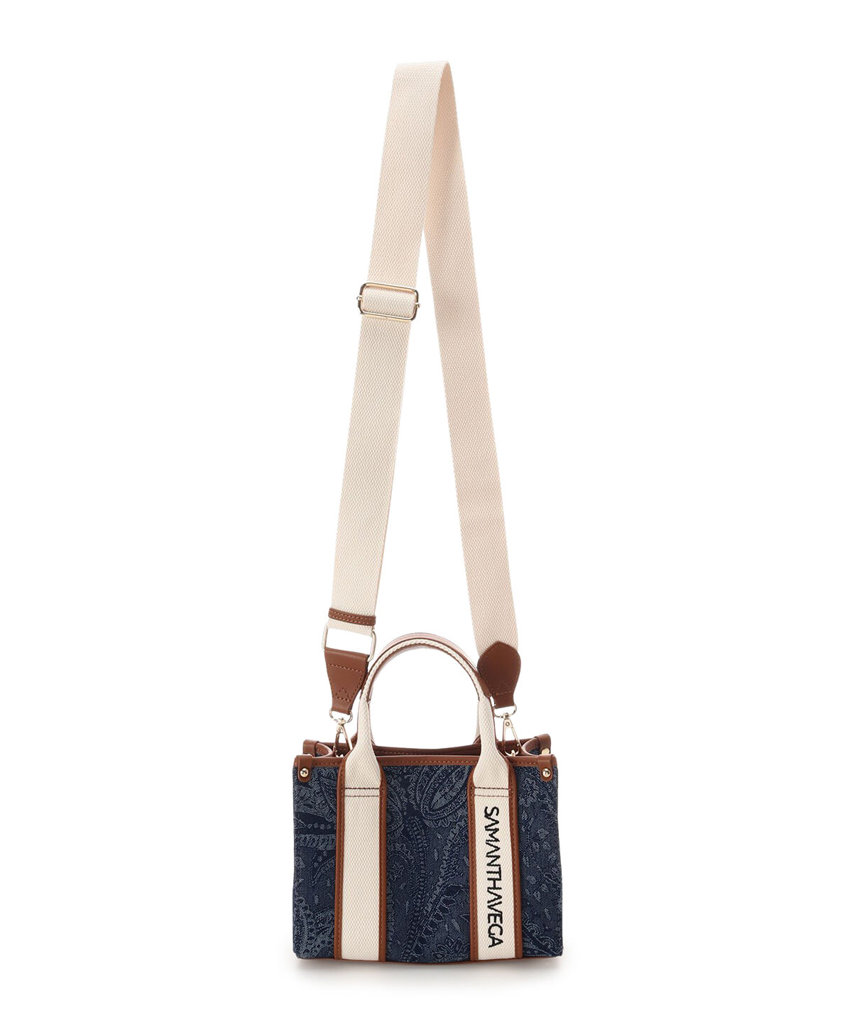 Samantha Vega「ロゴテープジャガード調トートバッグ（ミニ）」|ショルダー・メッセンジャー|