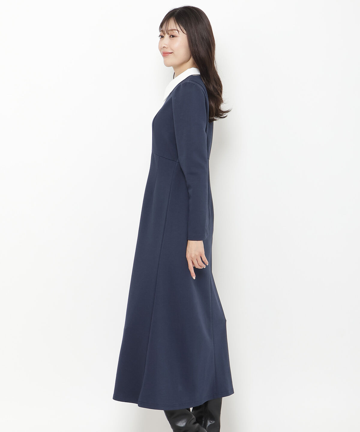 アンドクチュール「襟付ポンチワンピース」|ワンピース|