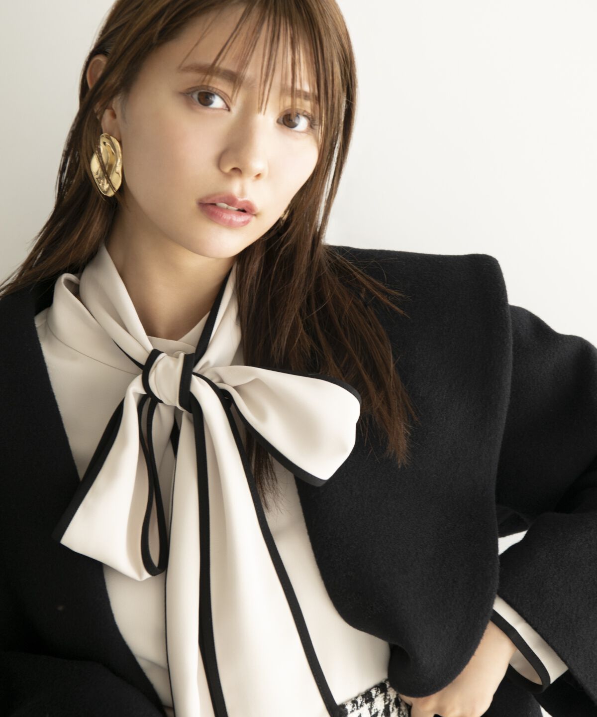 アンドクチュール「ウールビーバーショールカラーショートコート」|ダウン|