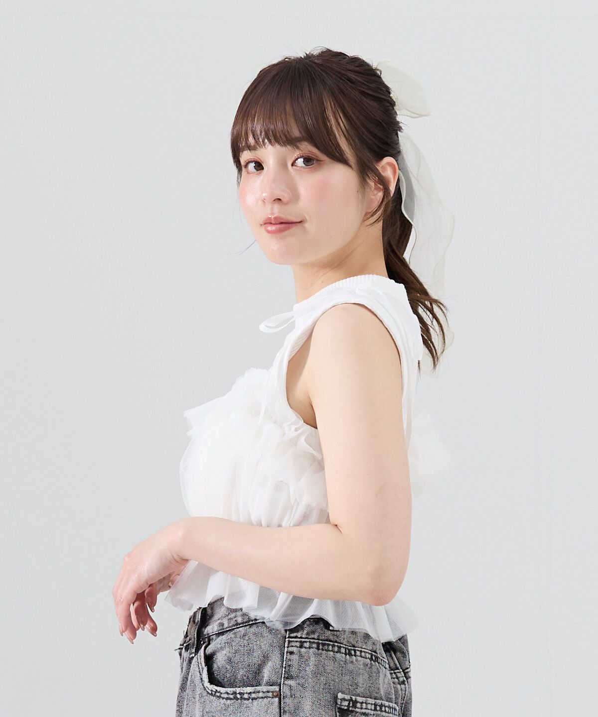 REDYAZEL「チュールビスチェｘノースリカットソー」|Tシャツ・カットソー|