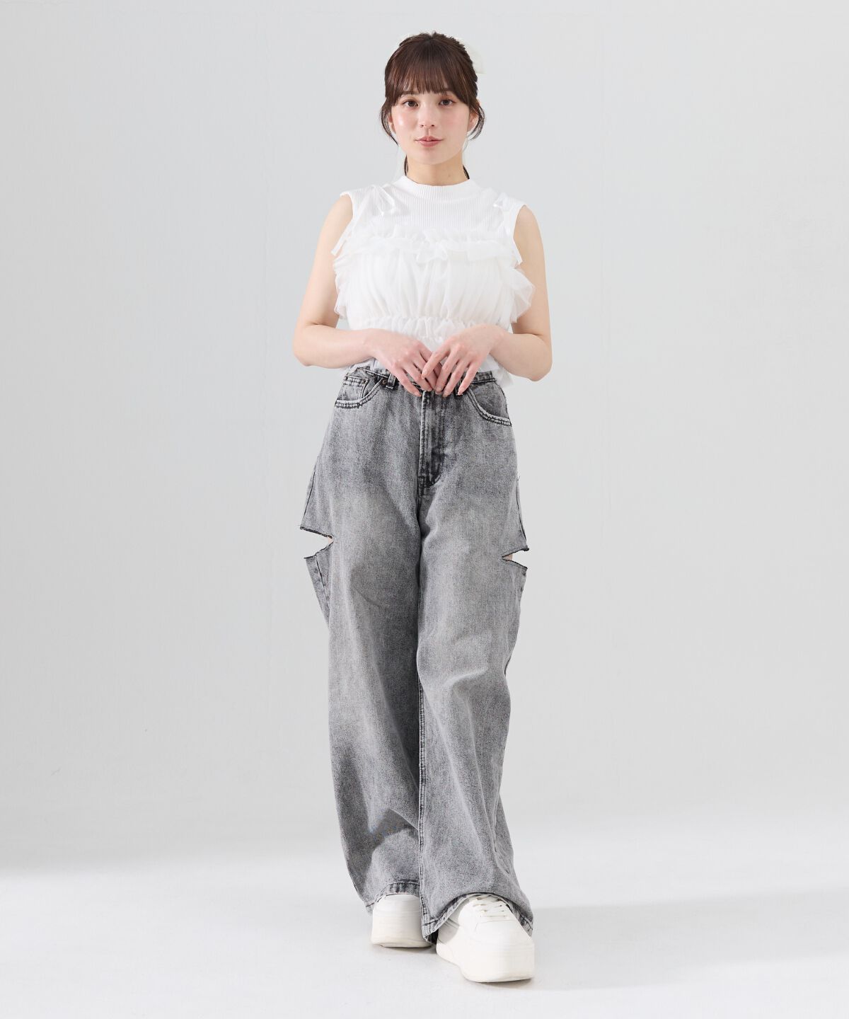 REDYAZEL「チュールビスチェｘノースリカットソー」|Tシャツ・カットソー|