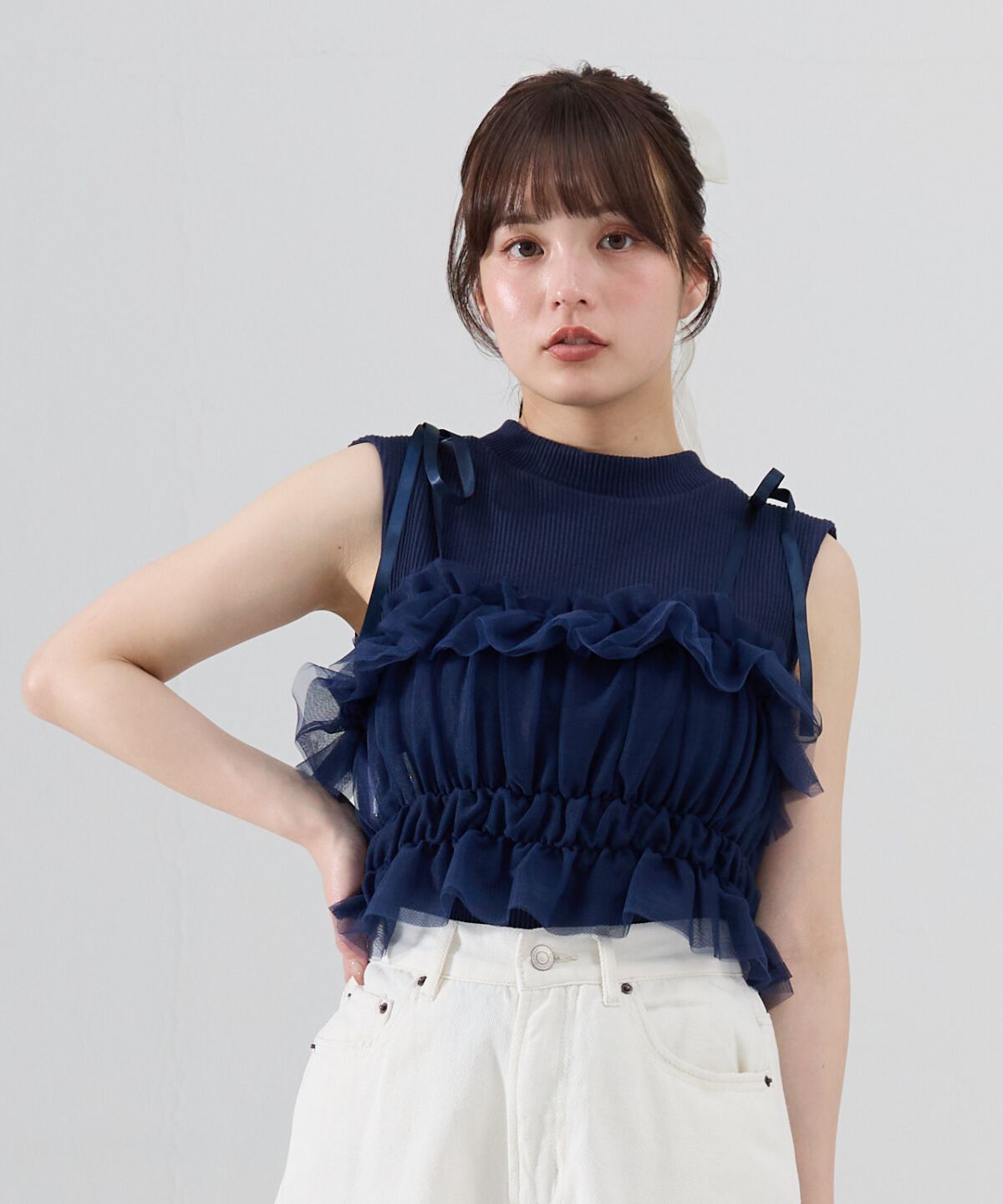 REDYAZEL「チュールビスチェｘノースリカットソー」|Tシャツ・カットソー|