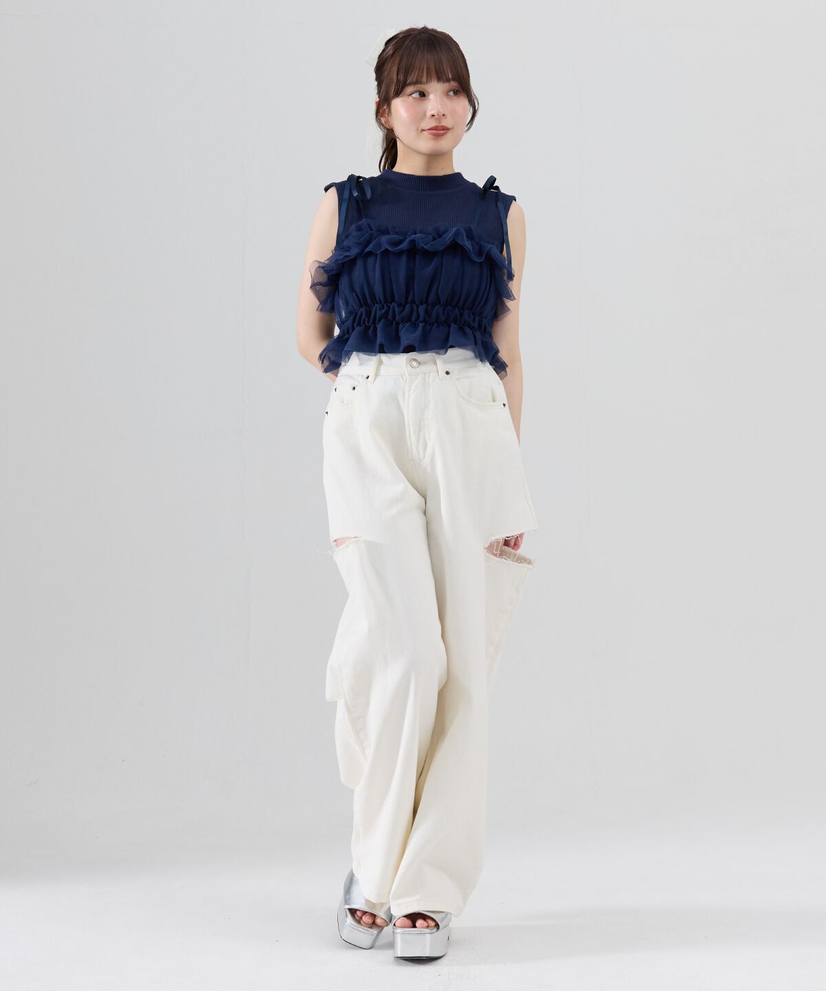 REDYAZEL「チュールビスチェｘノースリカットソー」|Tシャツ・カットソー|