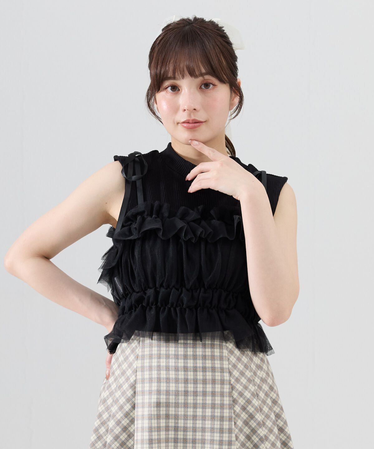 REDYAZEL「チュールビスチェｘノースリカットソー」|Tシャツ・カットソー|