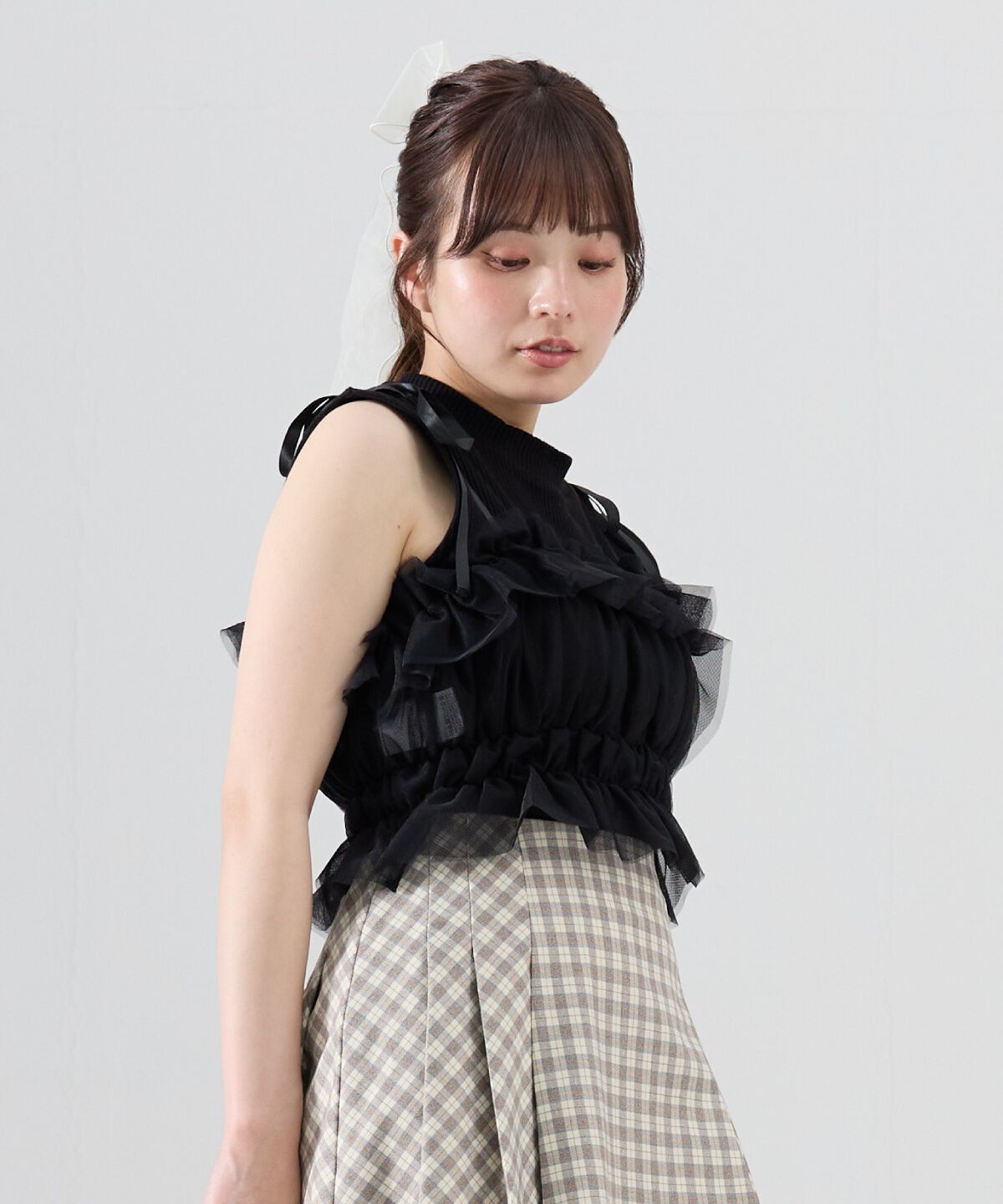 REDYAZEL「チュールビスチェｘノースリカットソー」|Tシャツ・カットソー|