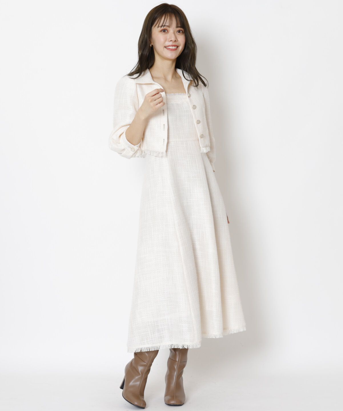 WILLSELECTION「ツィードジャケットワンピースセット」|ワンピース|