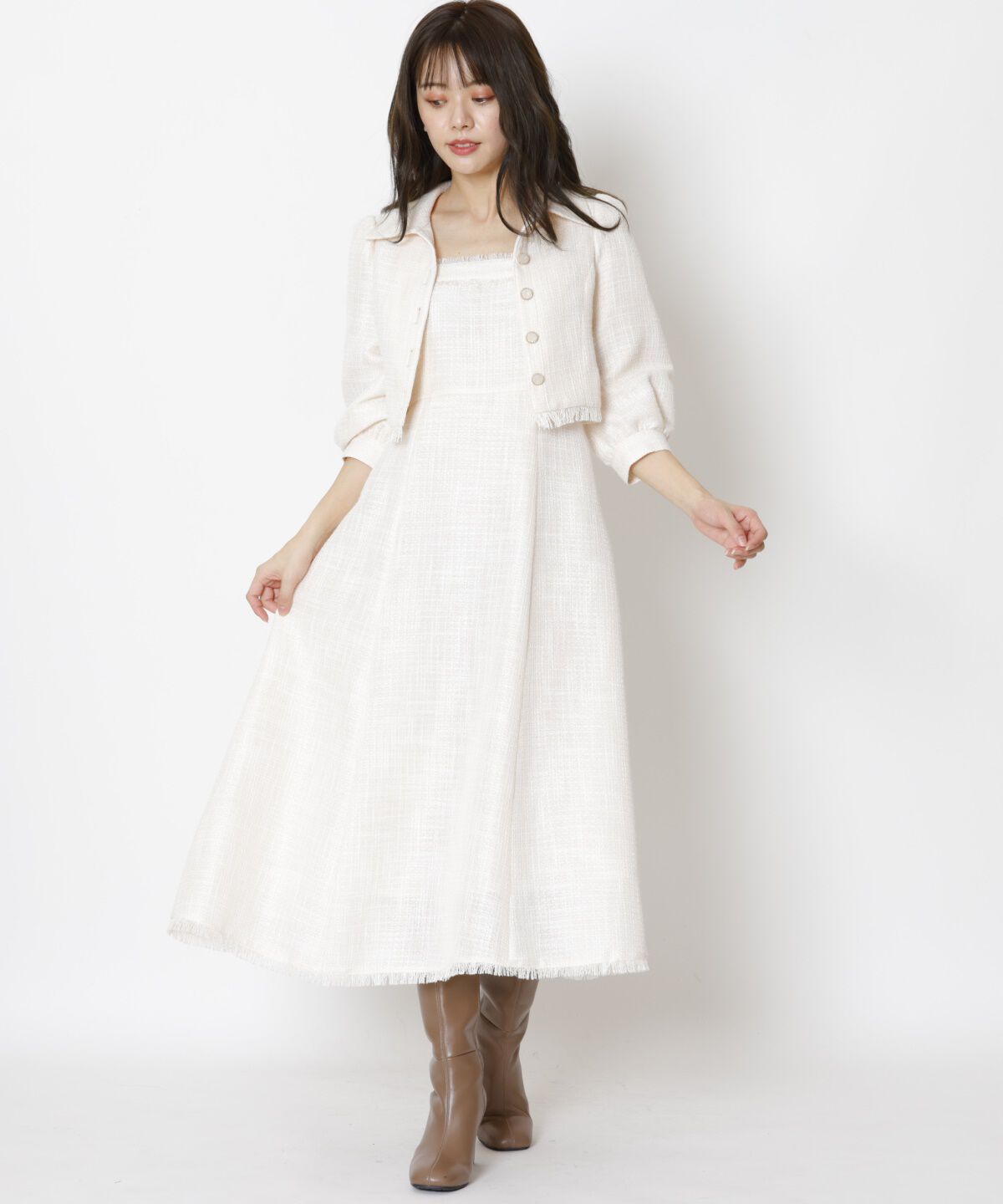 WILLSELECTION「ツィードジャケットワンピースセット」|ワンピース|