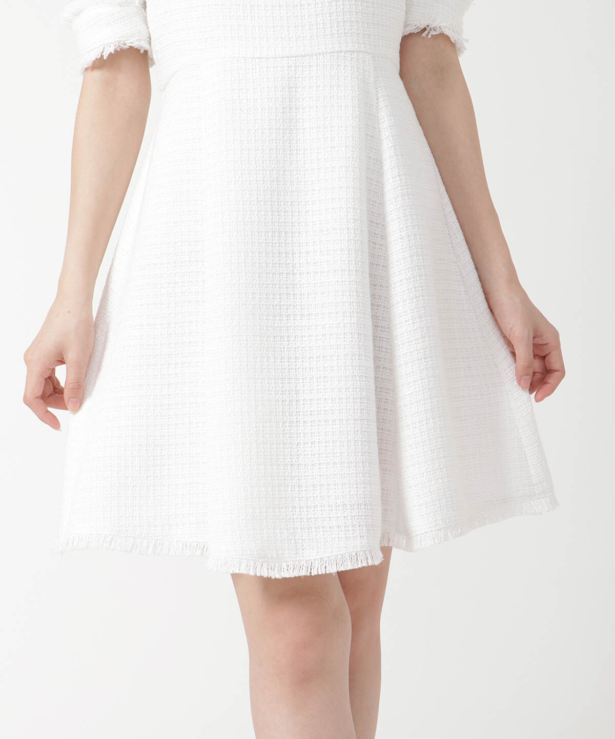 WILLSELECTION「ツィードフリンジミニワンピース」|ワンピース|