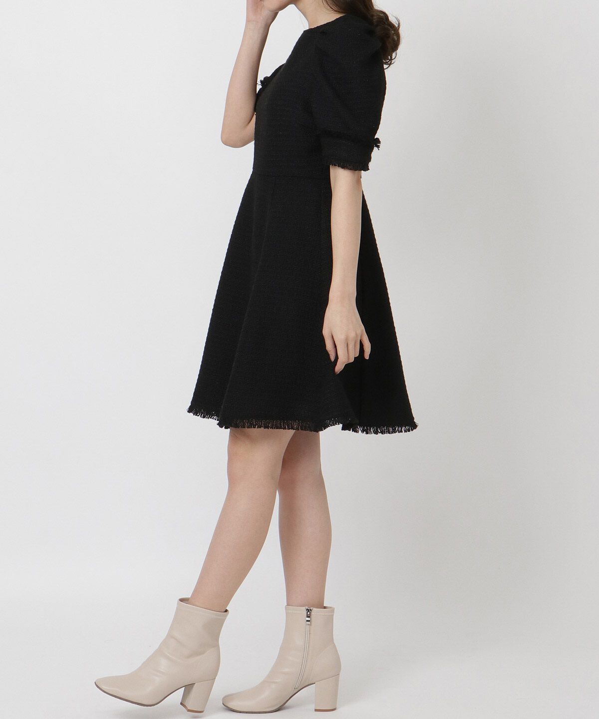 WILLSELECTION「ツィードフリンジミニワンピース」|ワンピース|